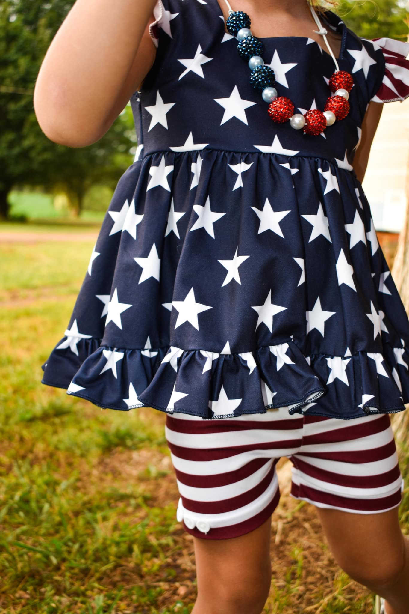vintage red and white stripe button shorts