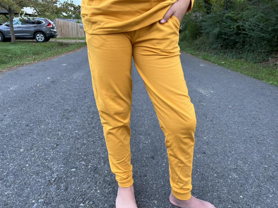 dark mustard joggers