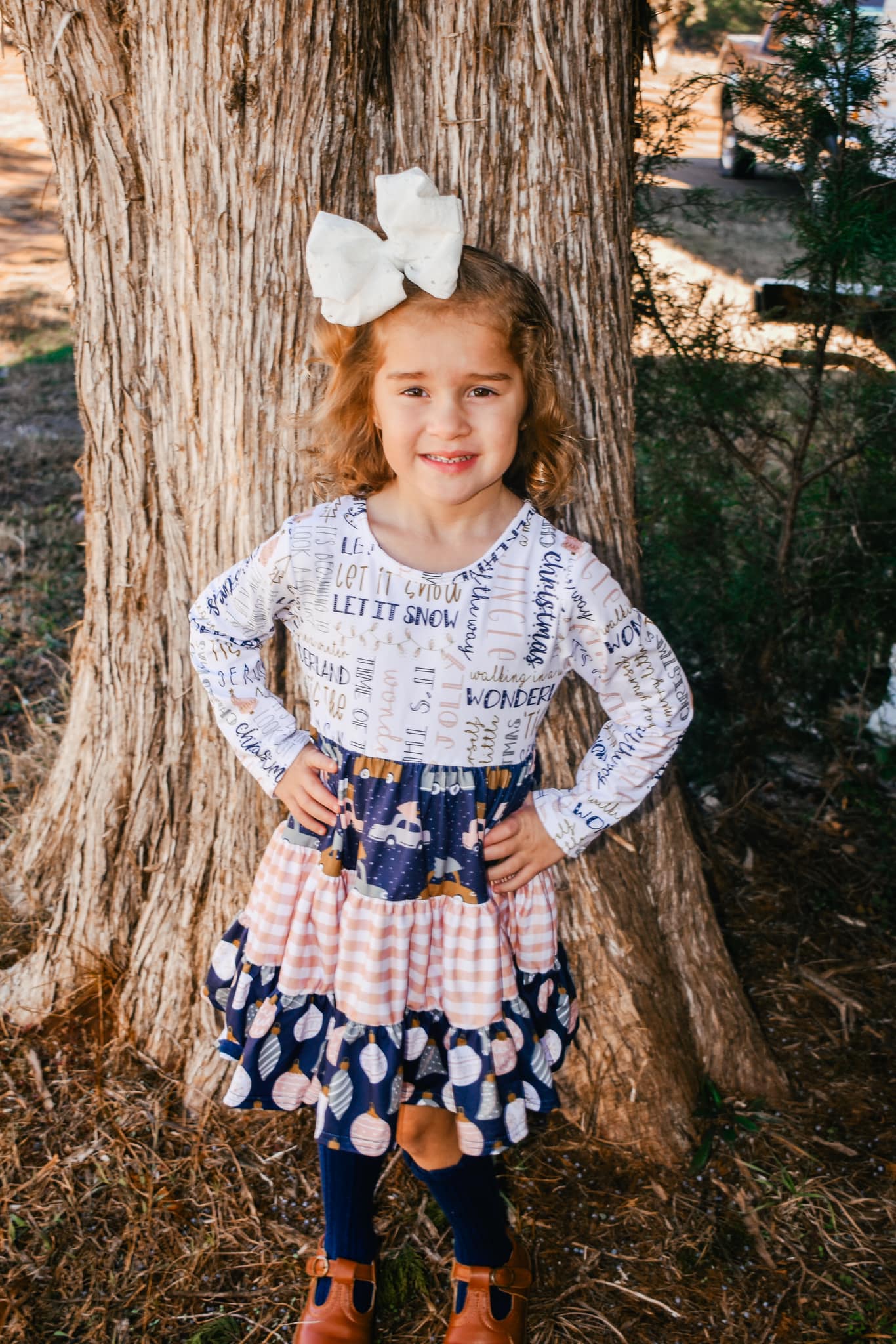 layered christmas bella twirl dress