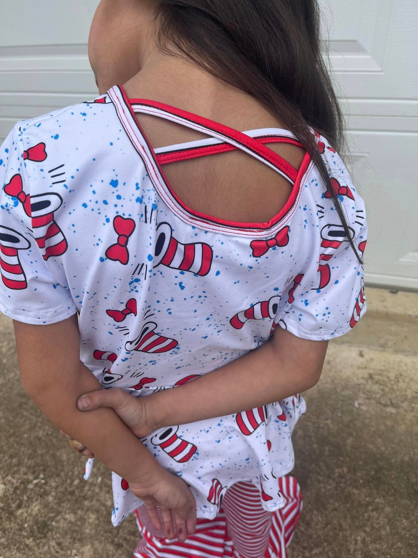 stripe hat twirl top