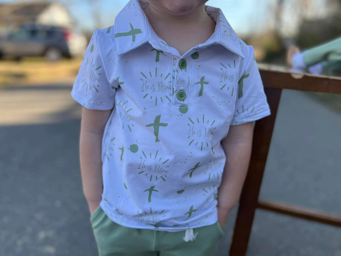 he is risen collar tee