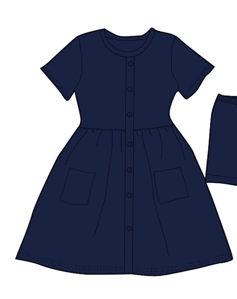 Mama ss navy tinsley dress