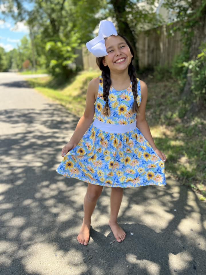 sunflower cross back dress