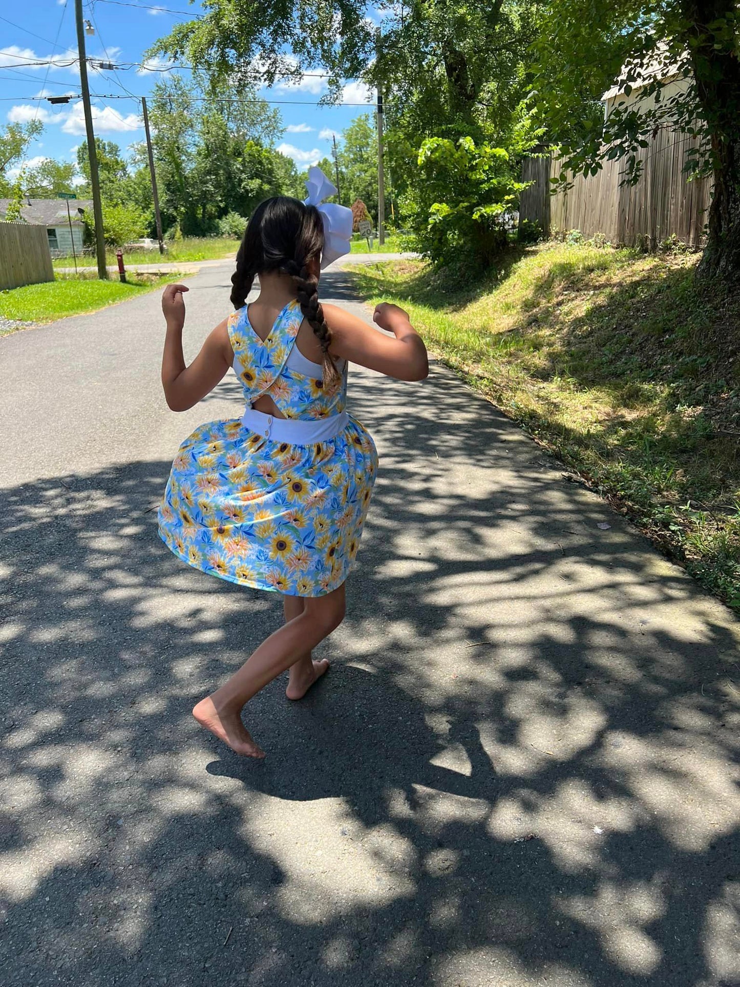 sunflower cross back dress