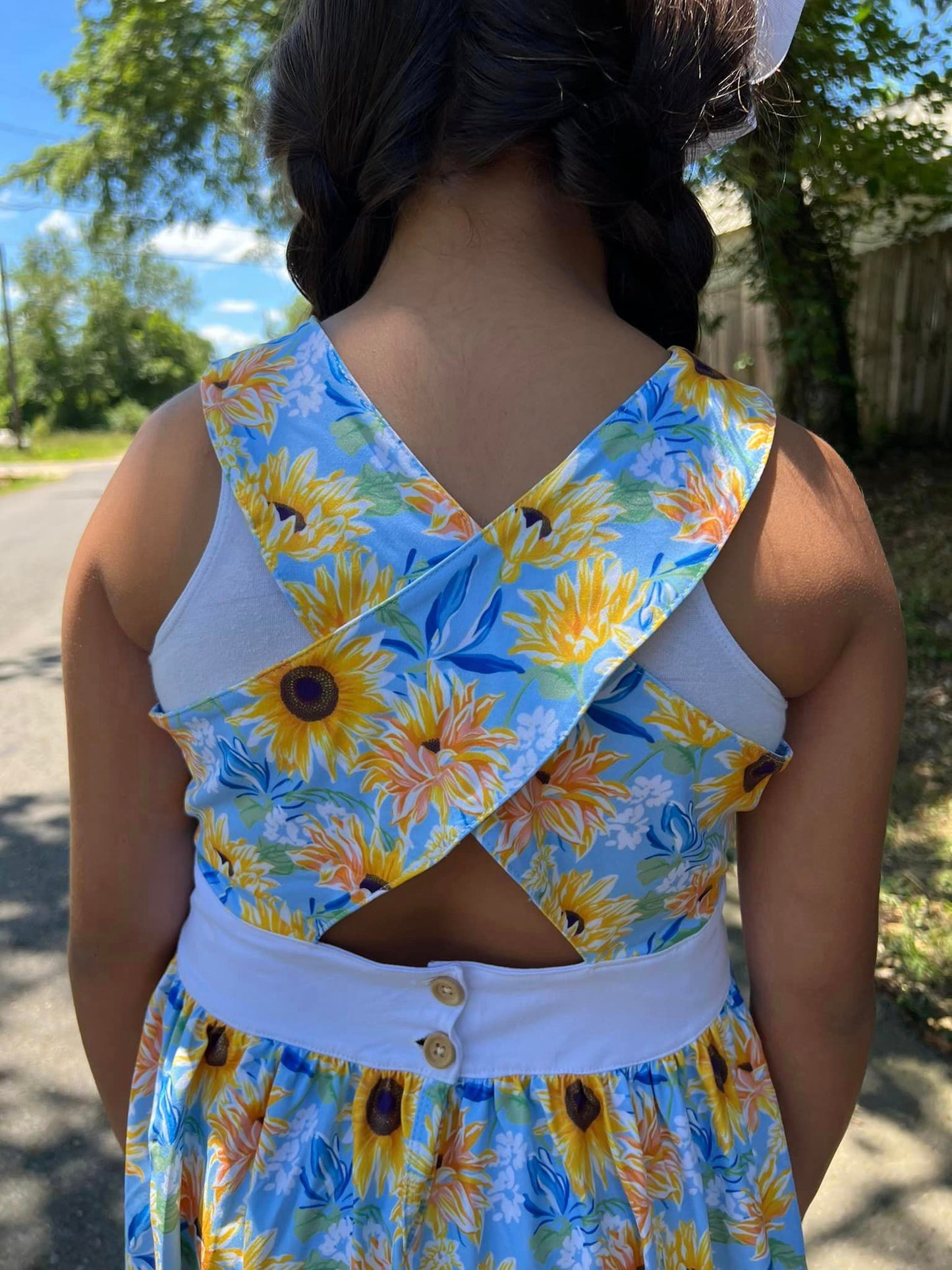 sunflower cross back dress