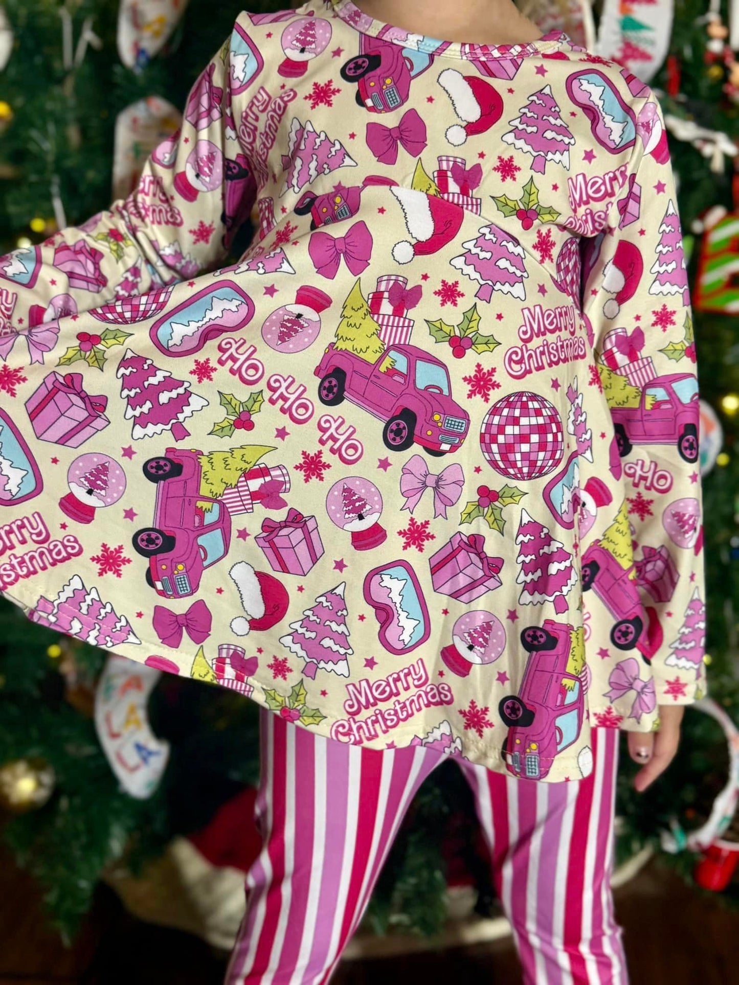 pink Christmas Allie top