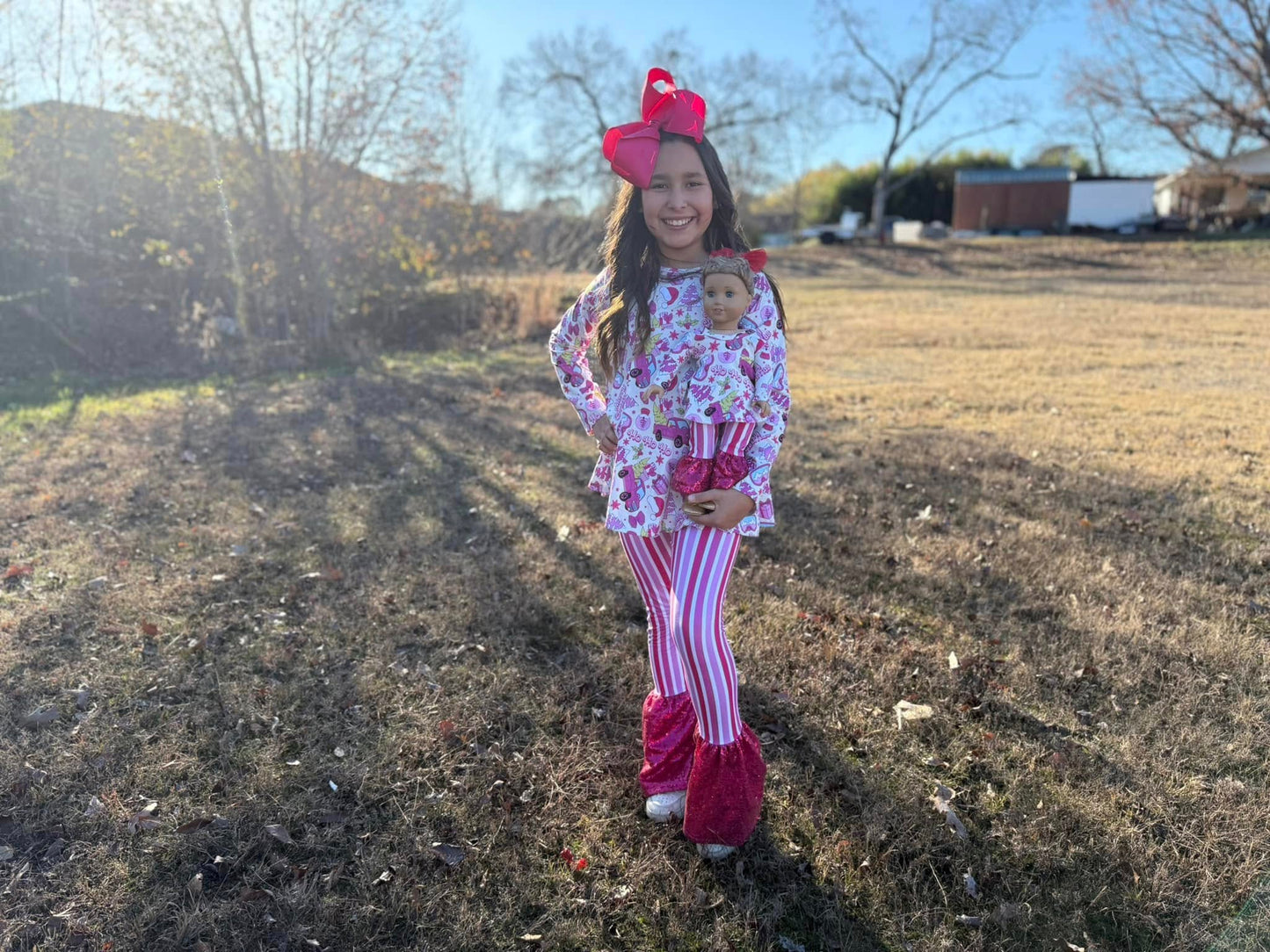 pink Christmas Allie top