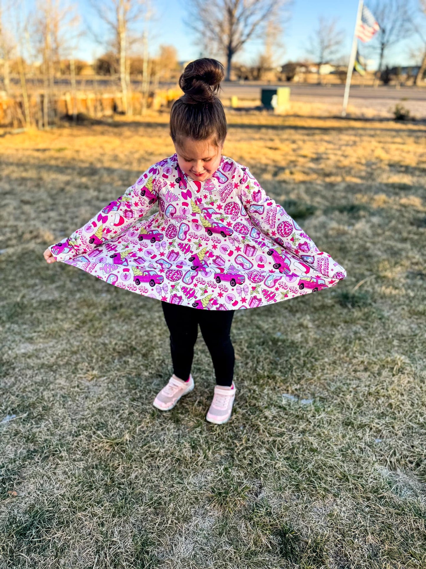 pink Christmas Allie top