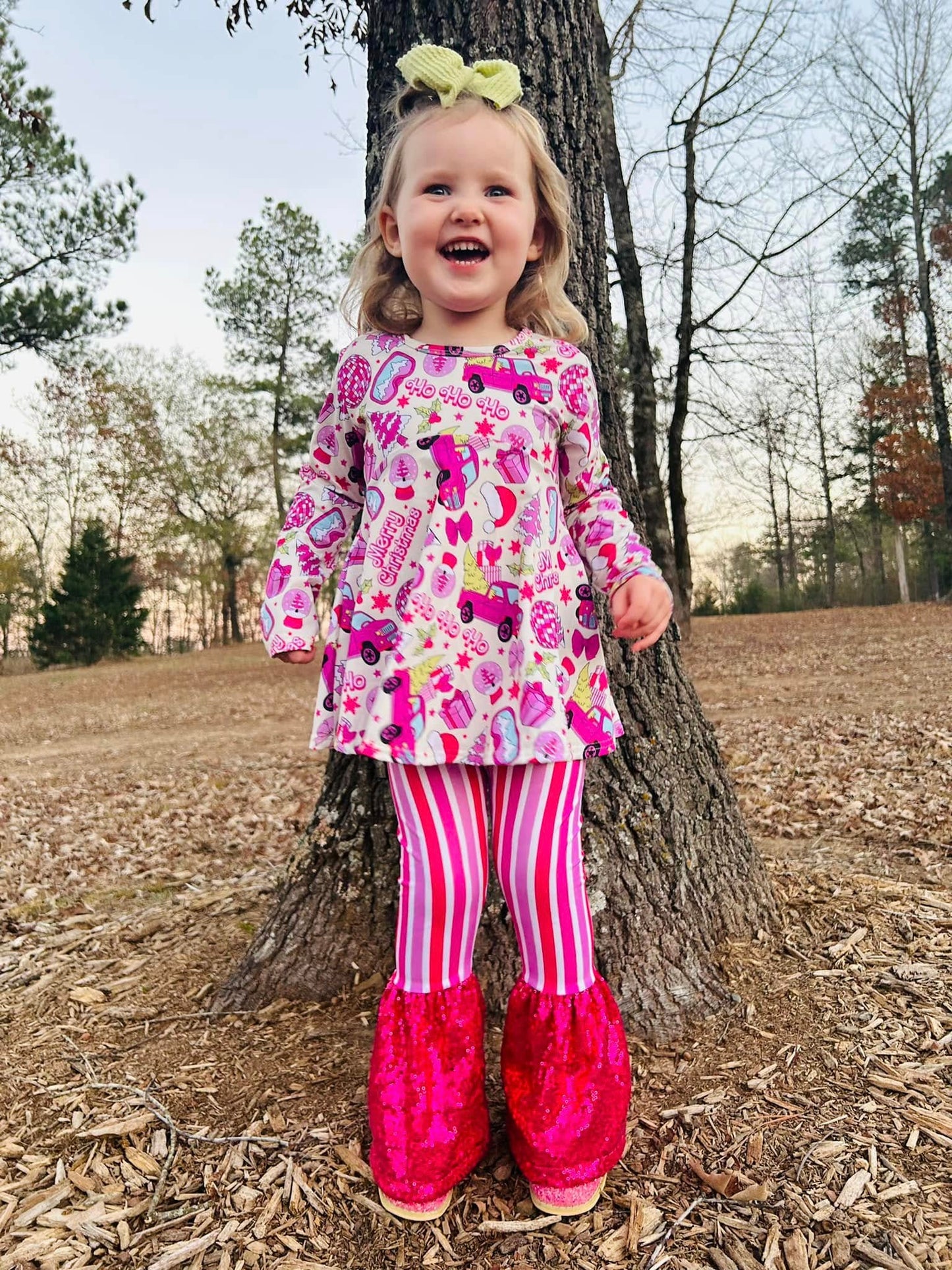 pink Christmas Allie top