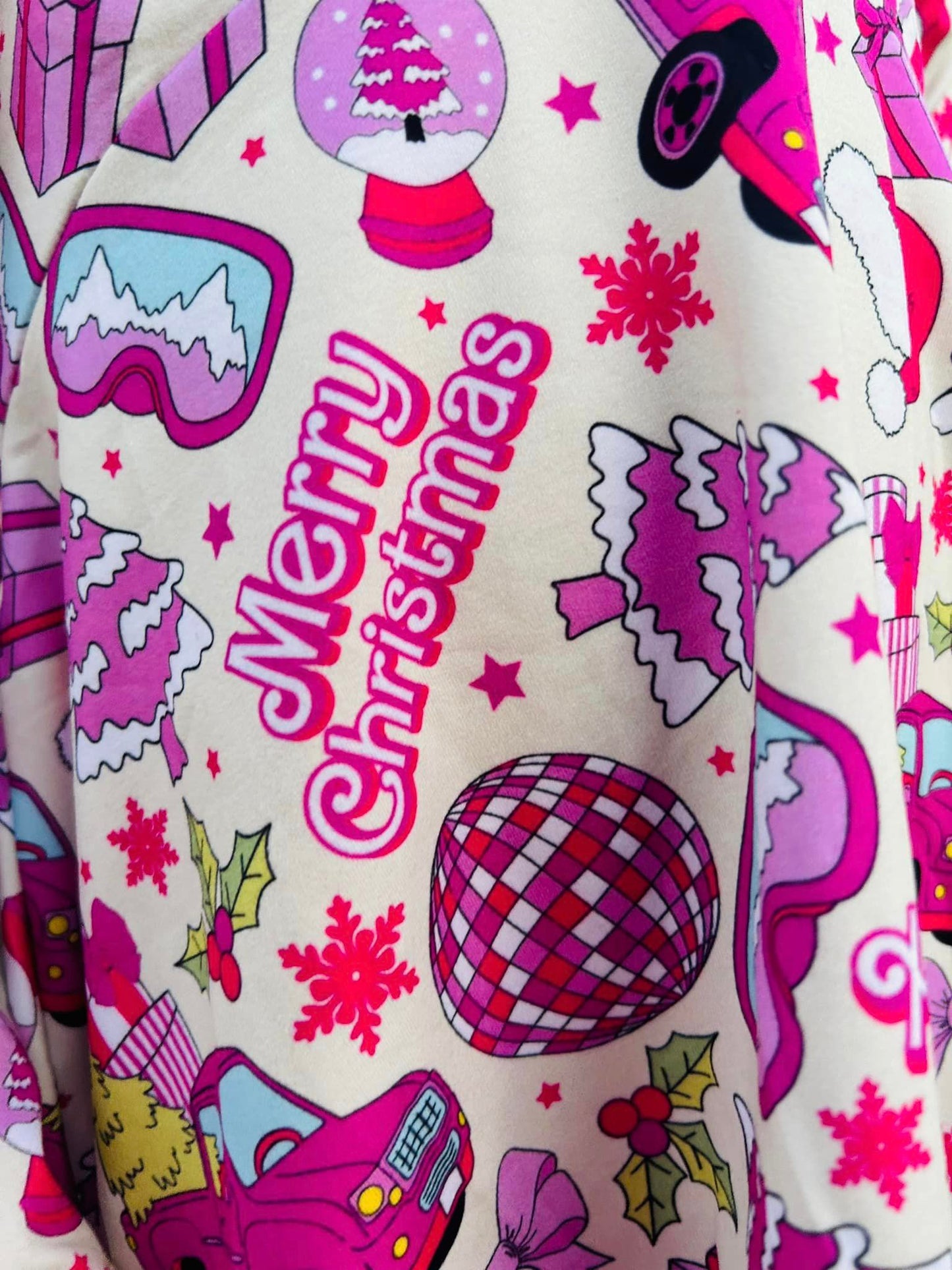 pink Christmas Allie top