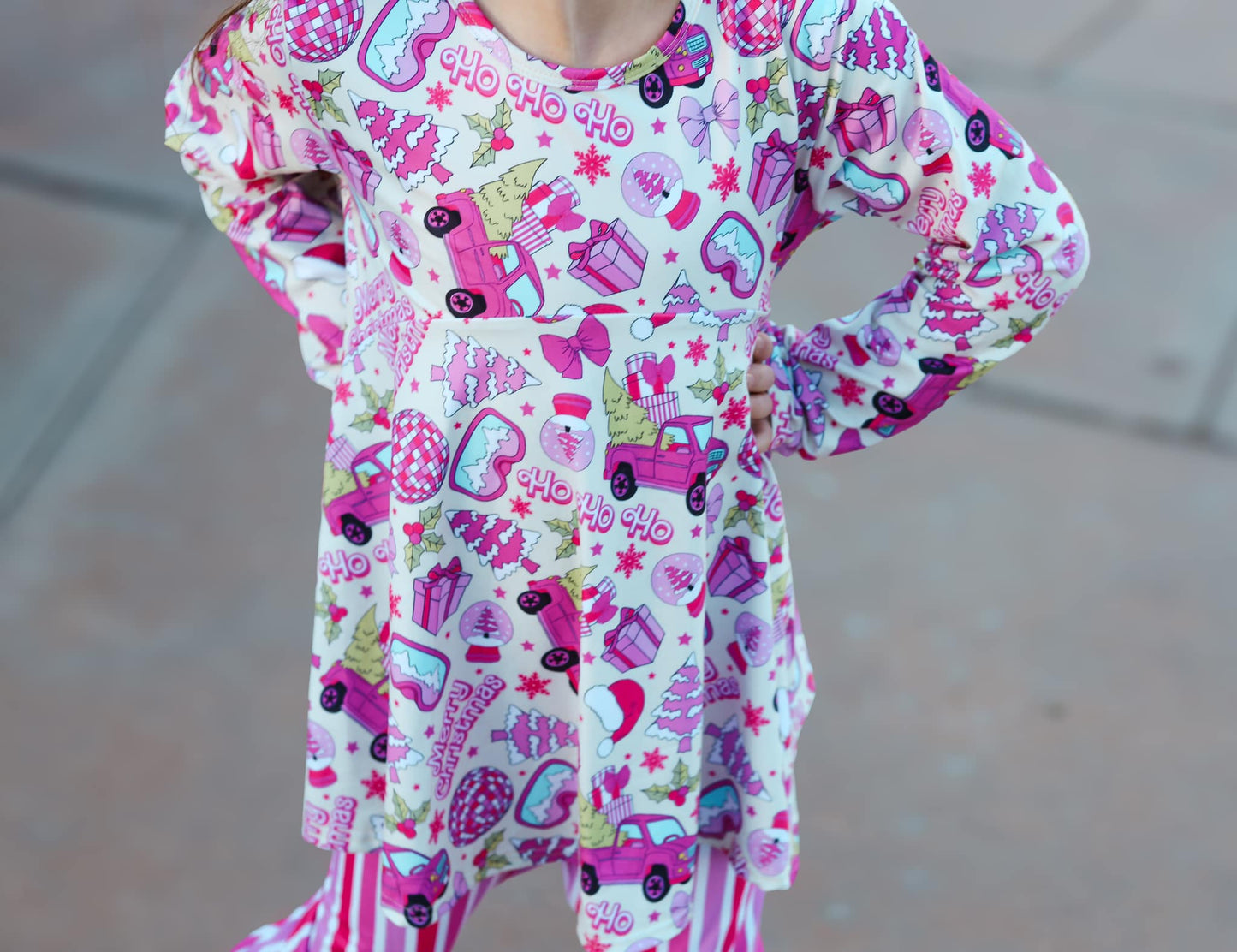 pink Christmas Allie top