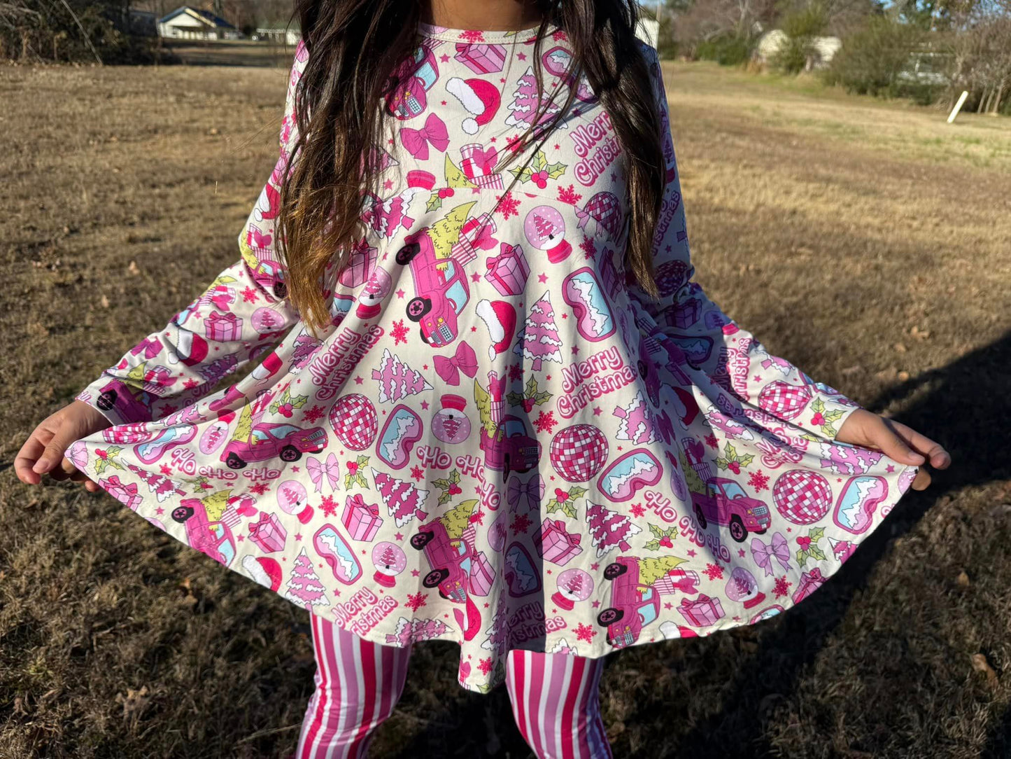 pink Christmas Allie top
