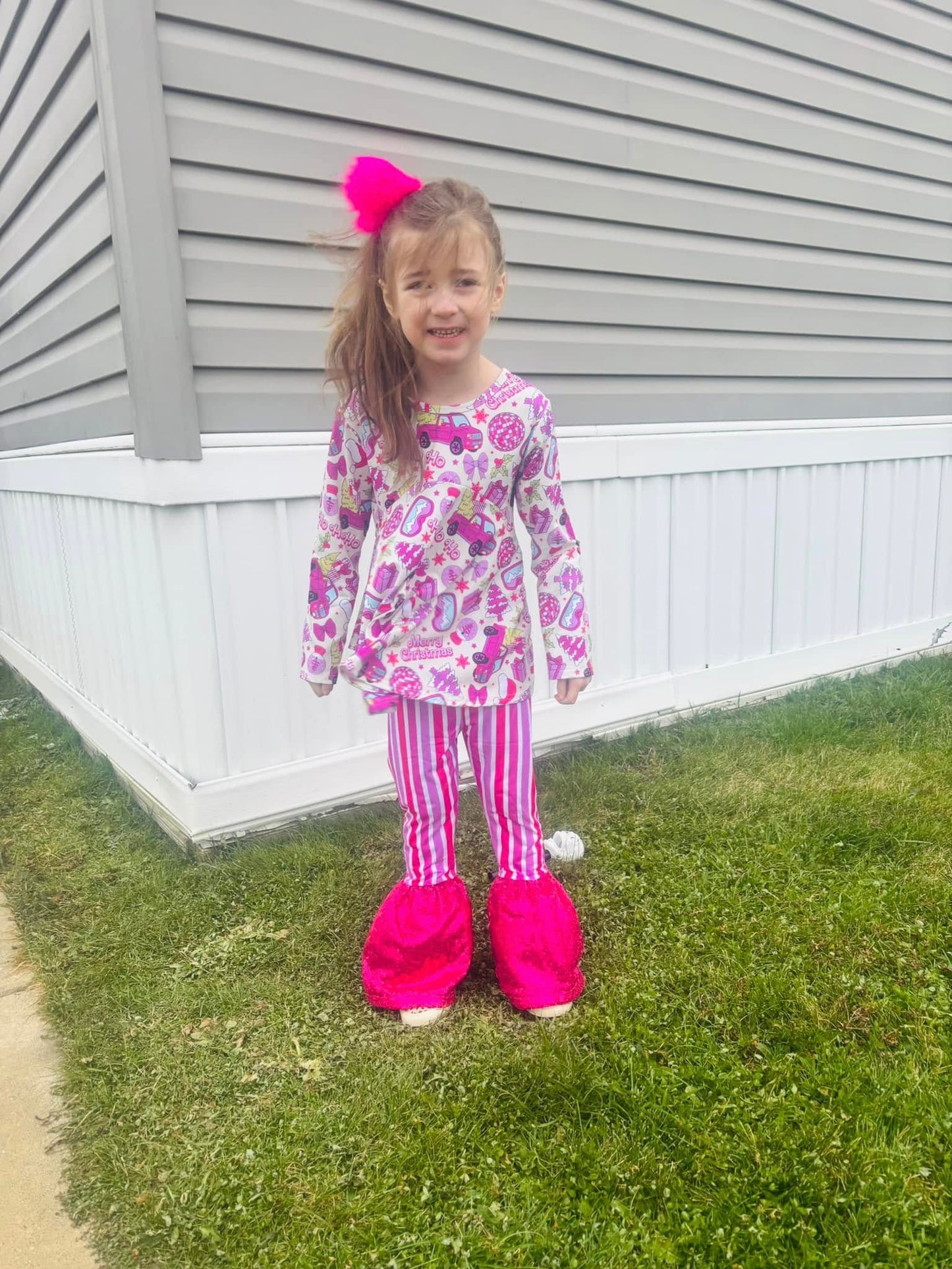 pink Christmas Allie top