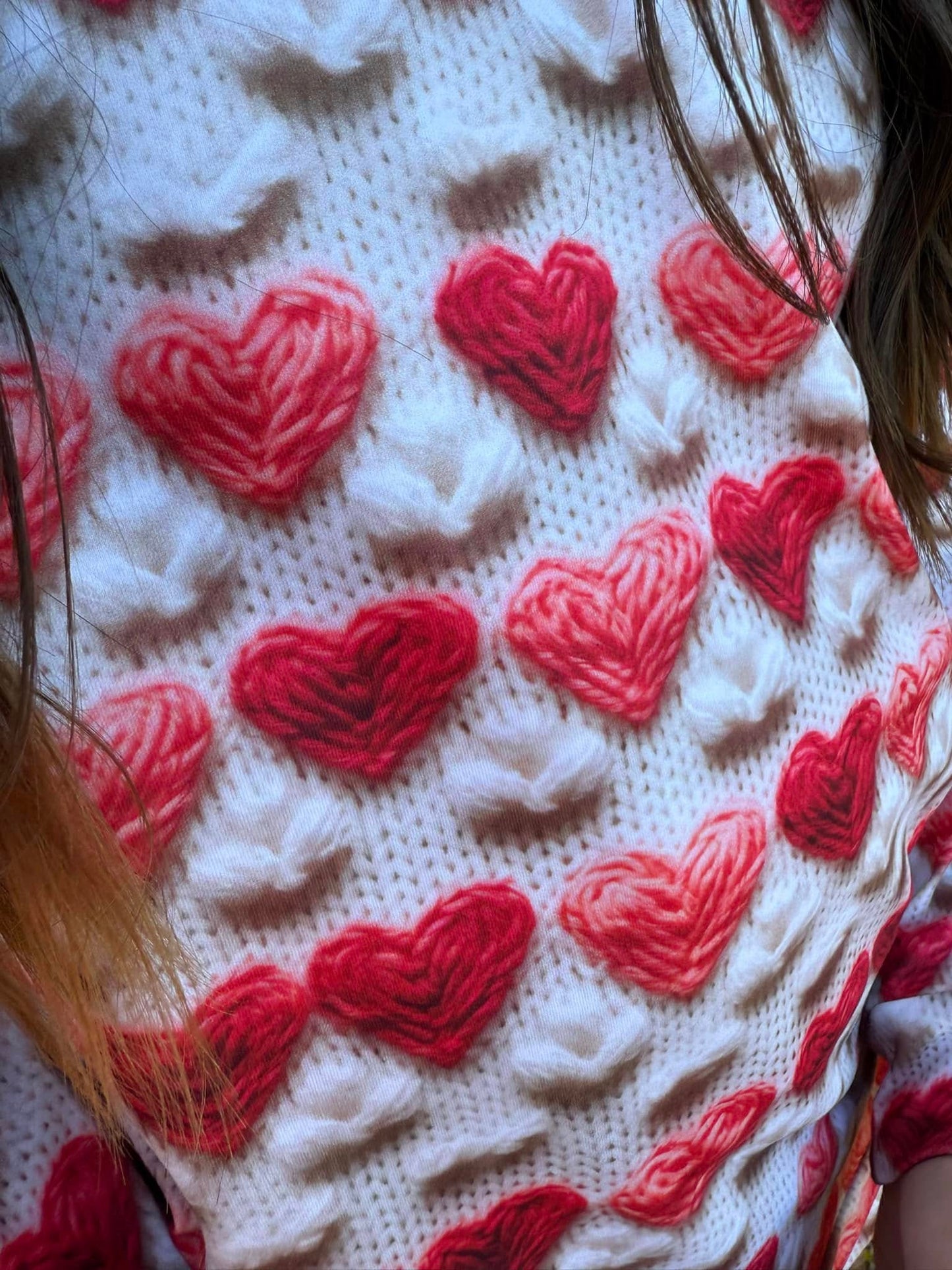 Crochet hearts light sweater