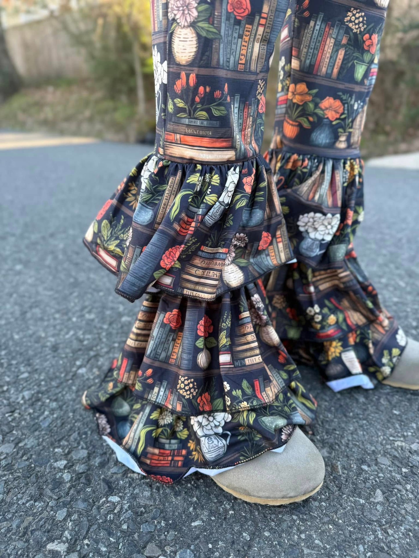 floral bookshelf triple bell romper