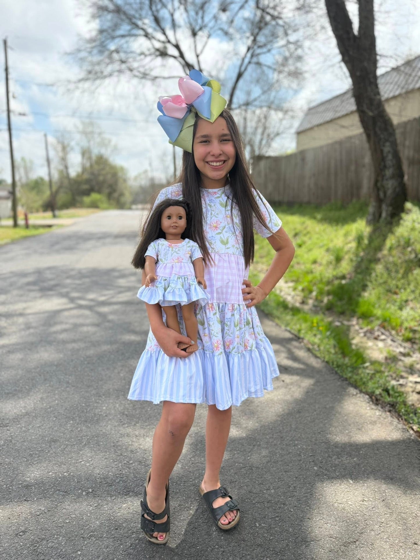DOLL easter 2025 bella twirl dress and button shorts set