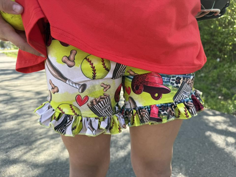 take me out to the softball game shorties
