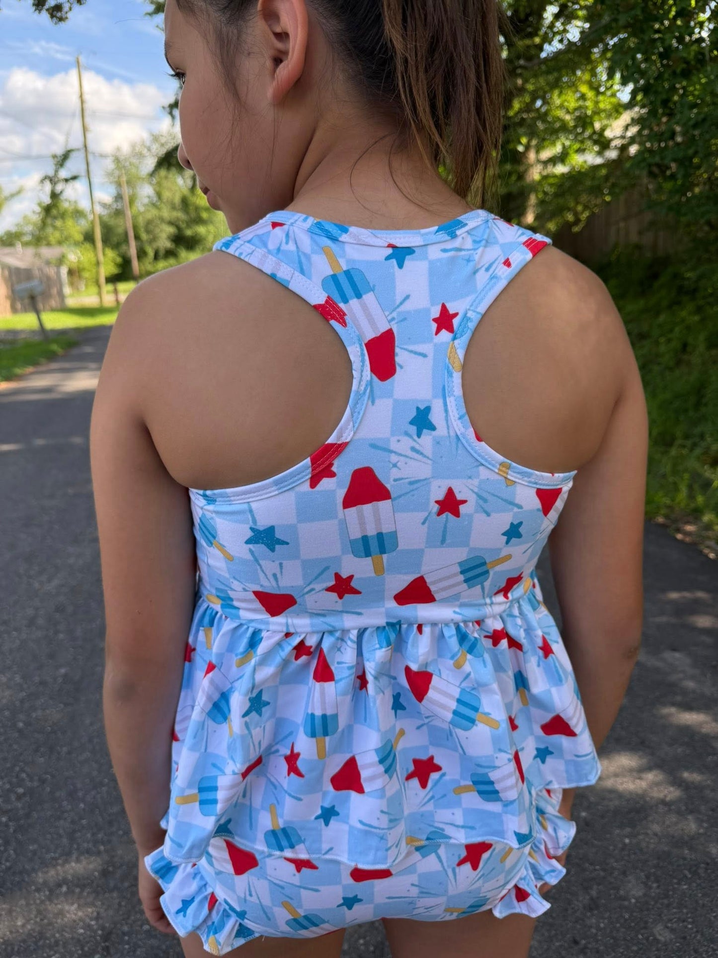 bombpop checkered racerback swim