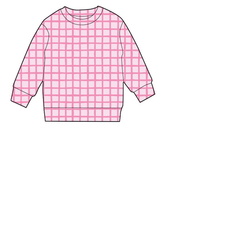 pink/white checkered light sweater