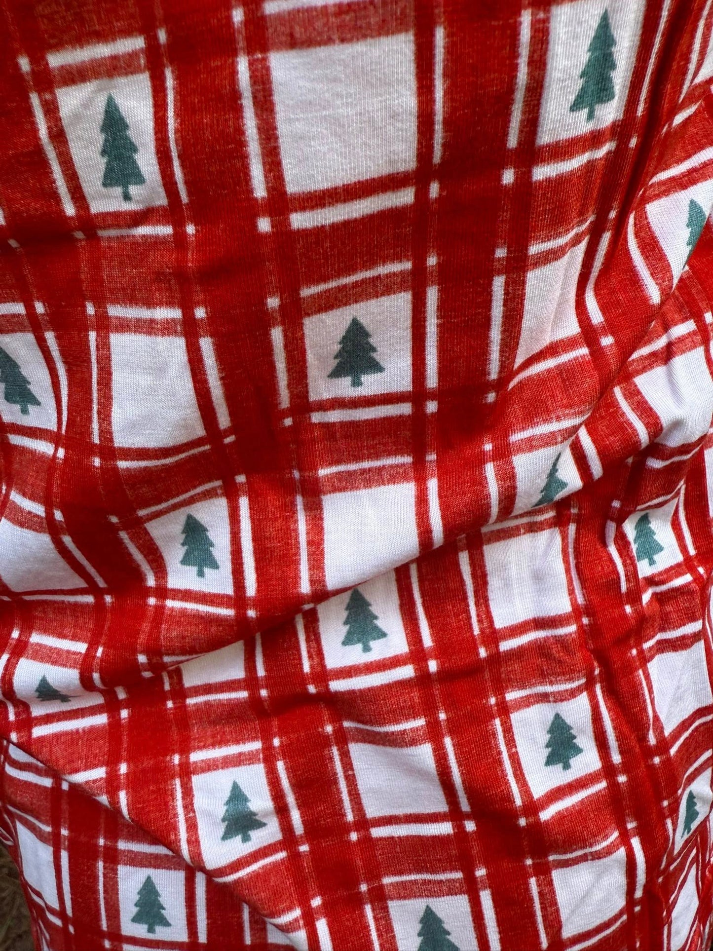 Adult bamboo Christmas tree plaid Jammie’s with pockets