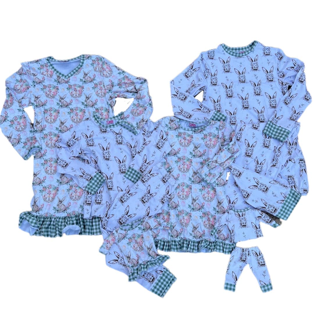 ADULT Ls bunny with glasses jammies