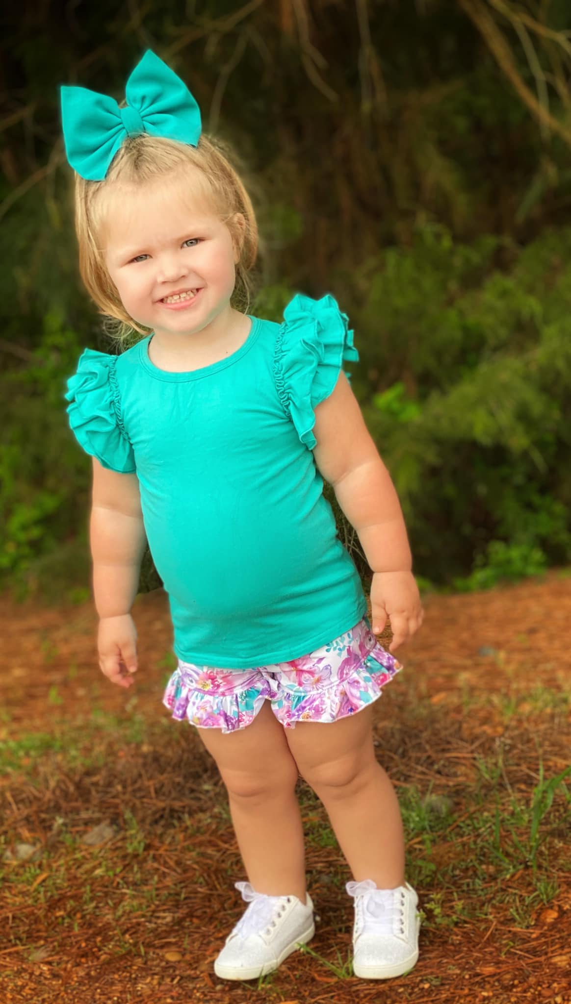 purple watercolor floral shorties