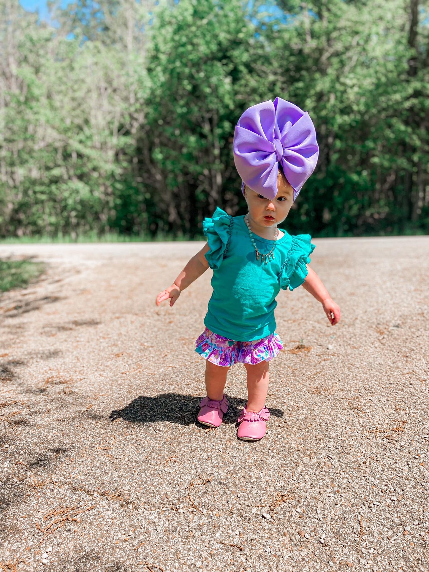 purple watercolor floral shorties
