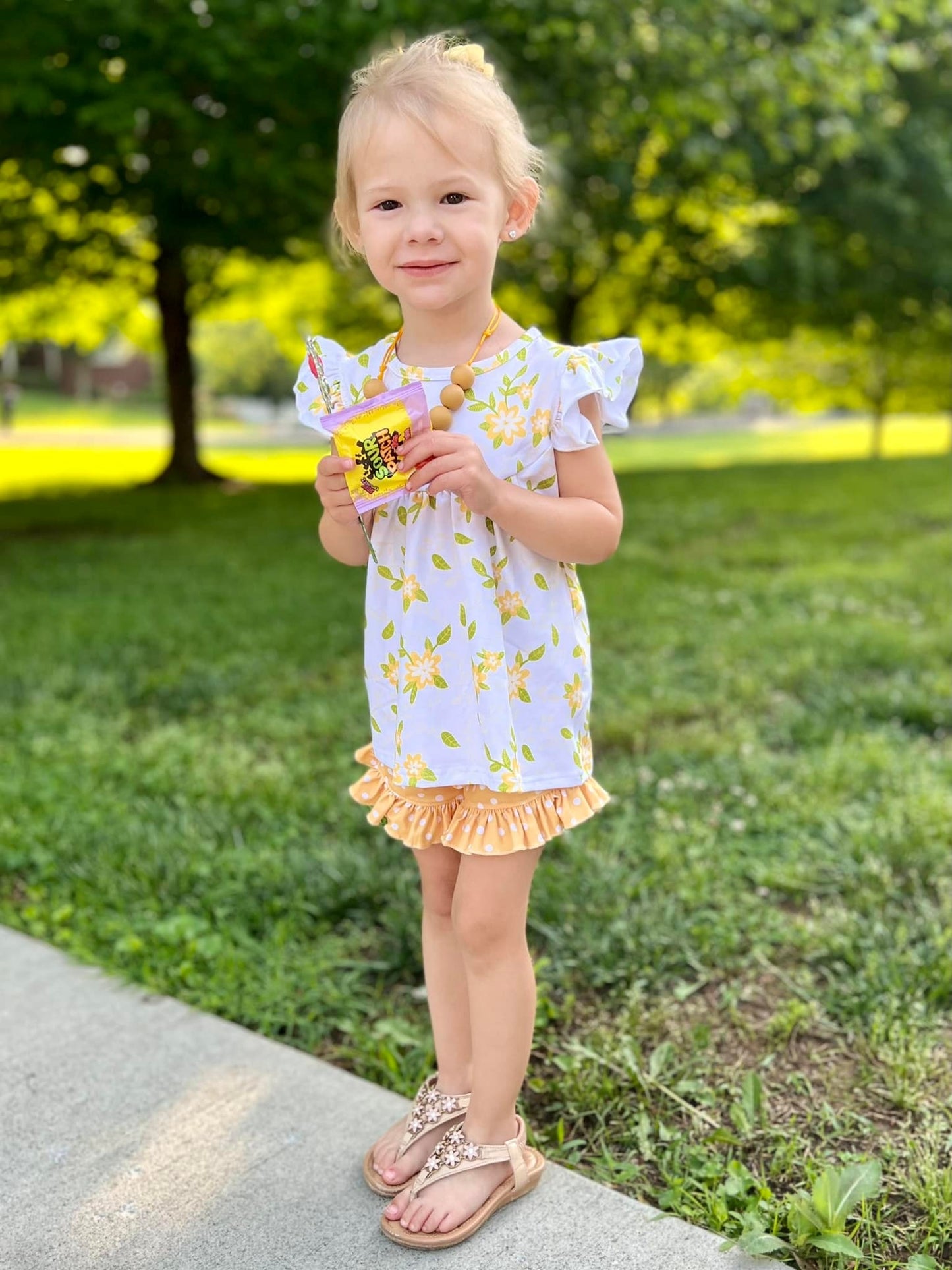mustard dot shorties