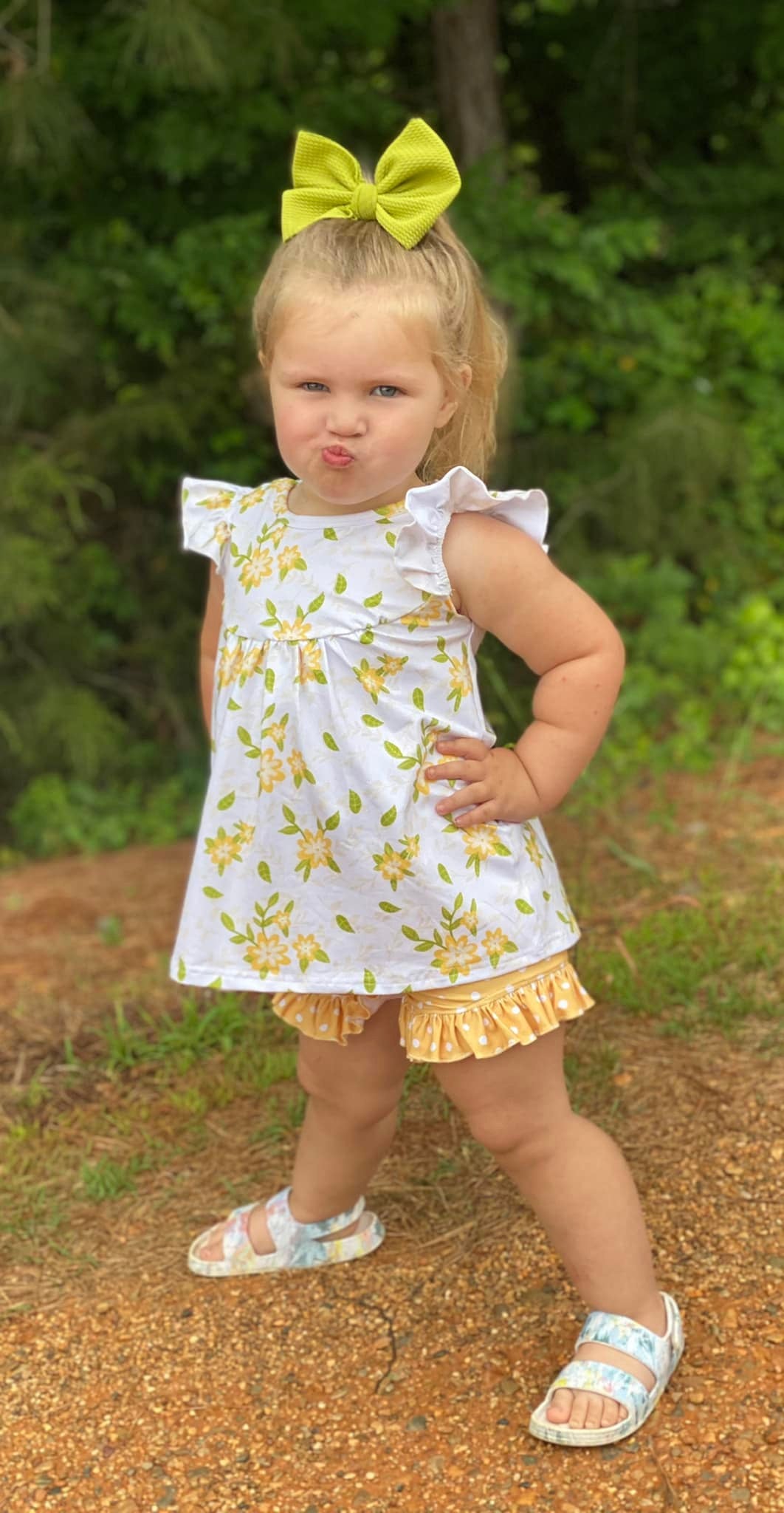 mustard dot shorties