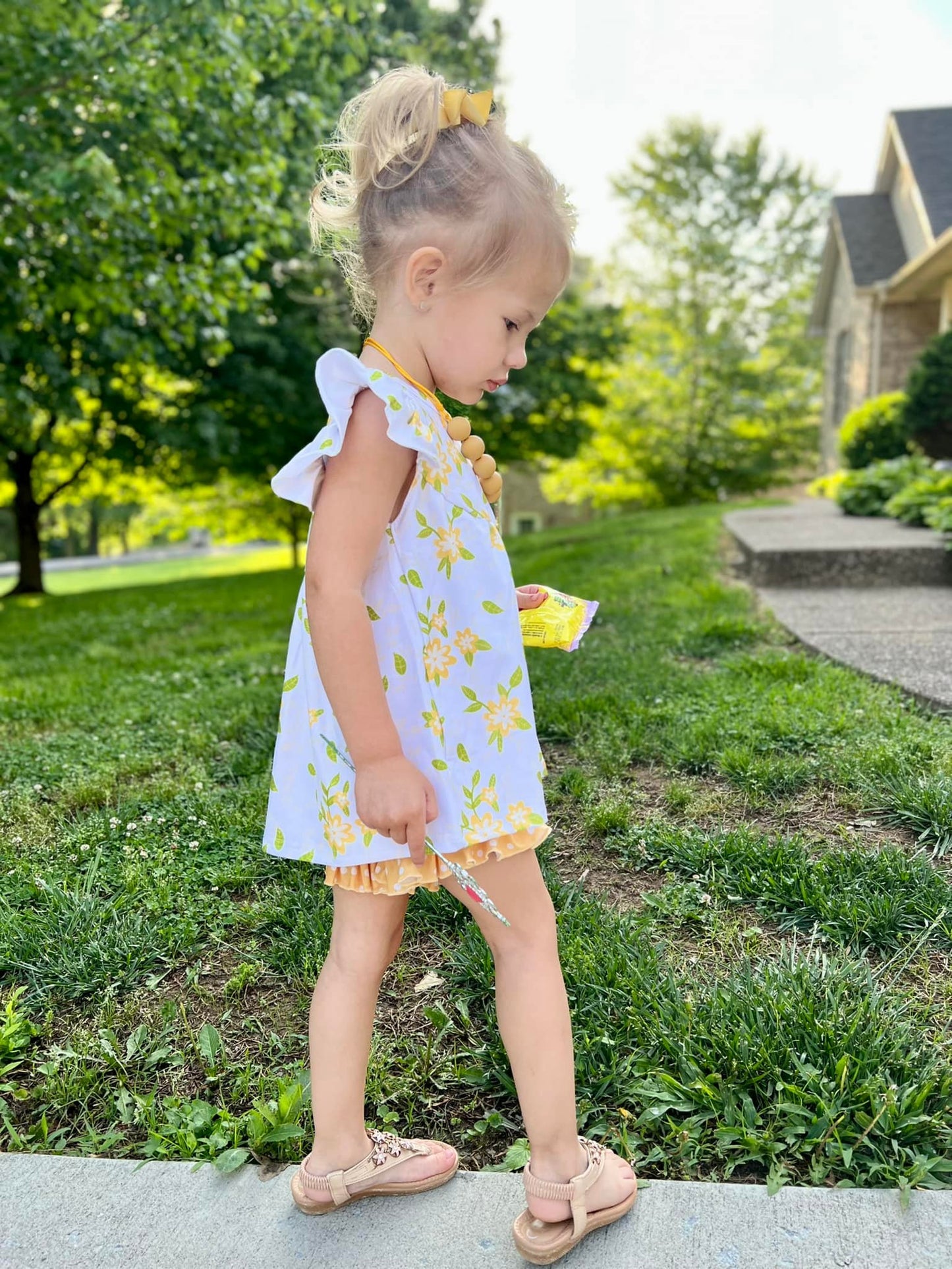 mustard dot shorties