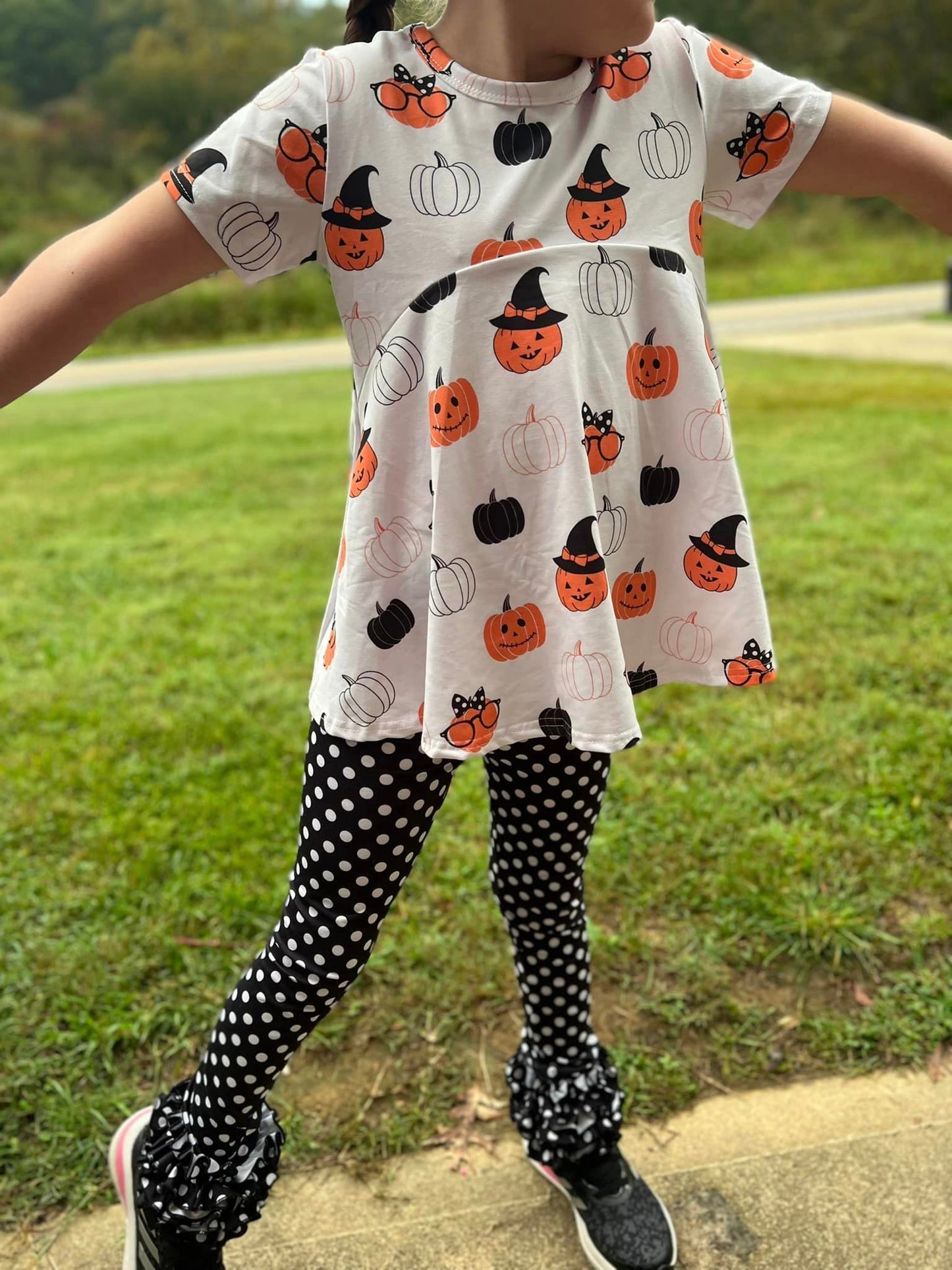 black polka dot icing pants