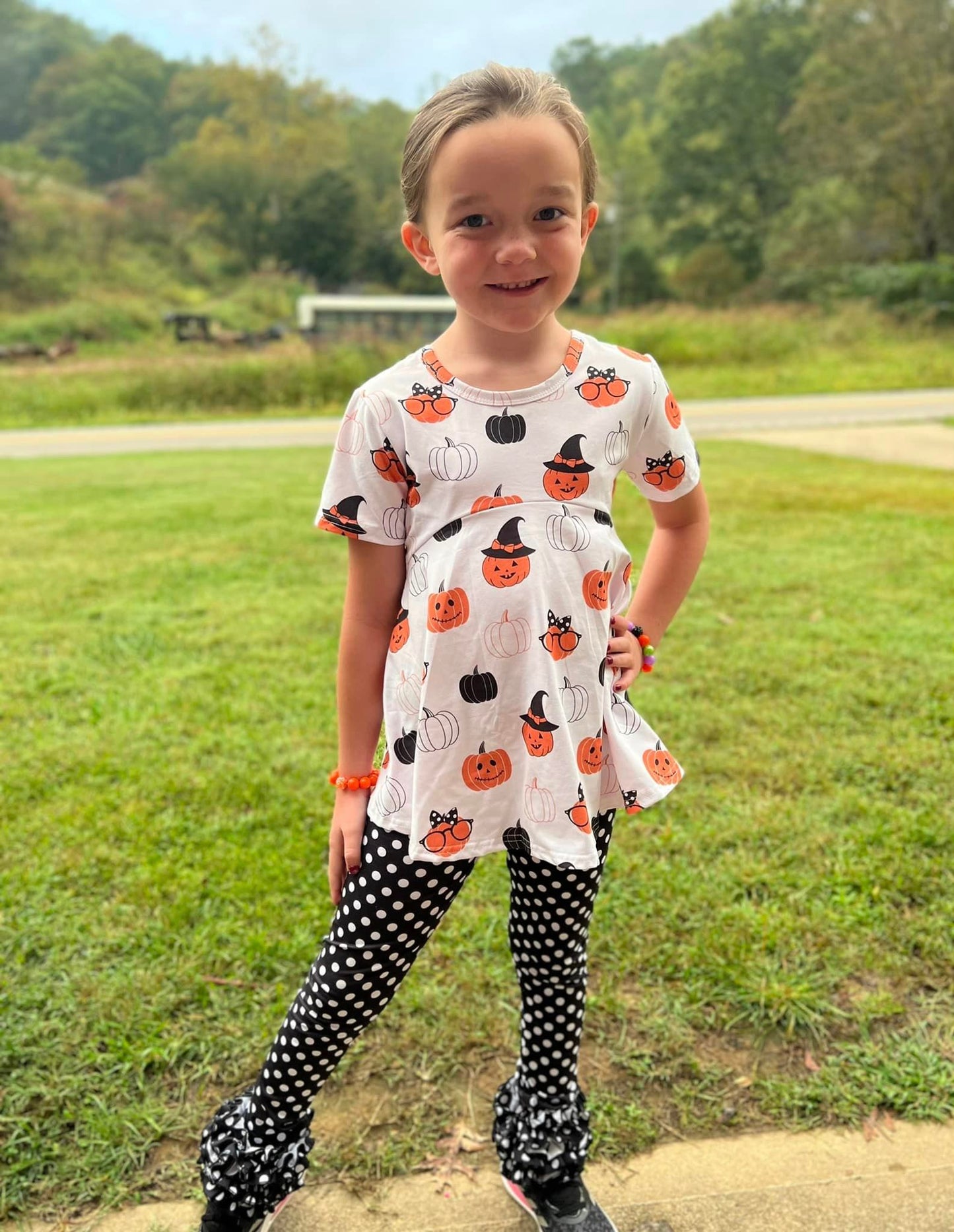 black polka dot icing pants