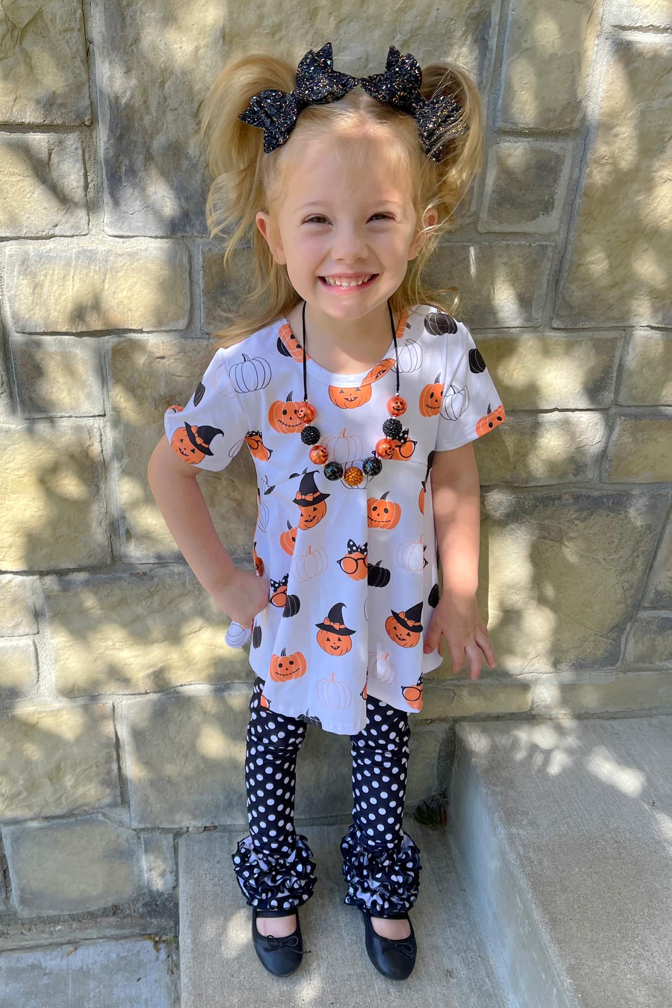 black polka dot icing pants