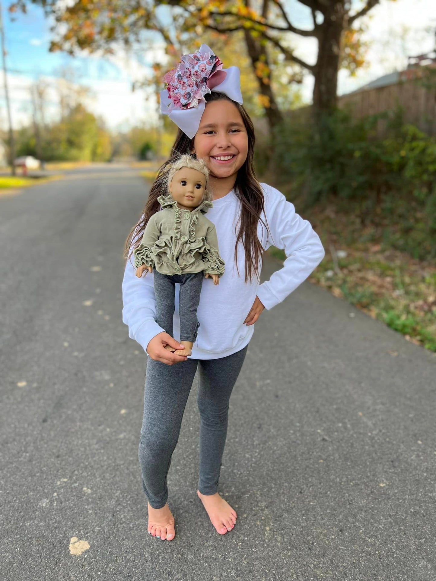 DOLL Heather grey button leggings