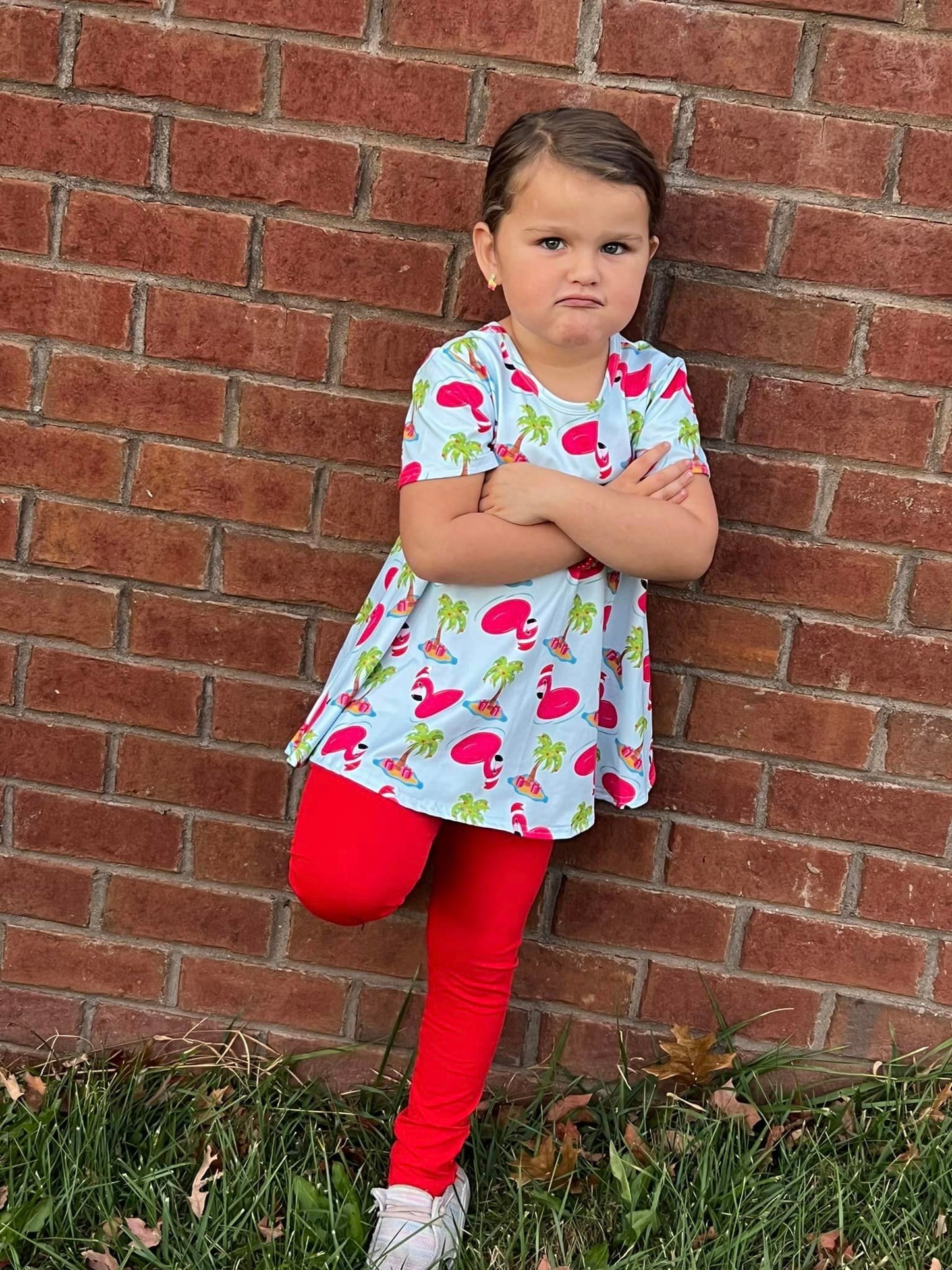 red button leggings