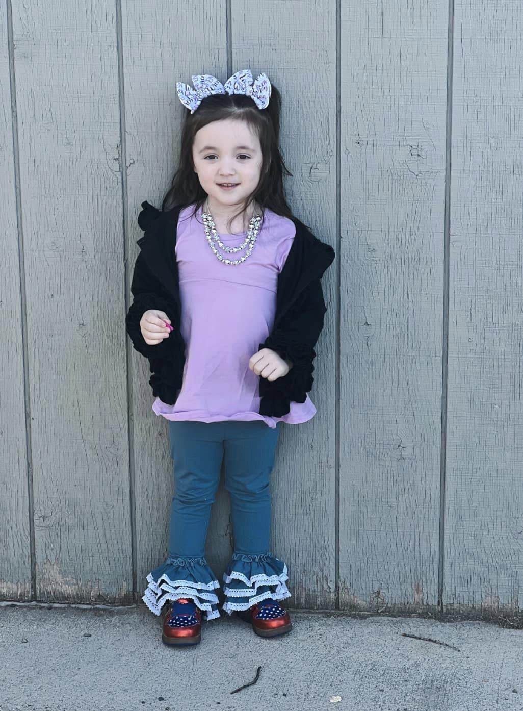 steele blue triple bells with lace