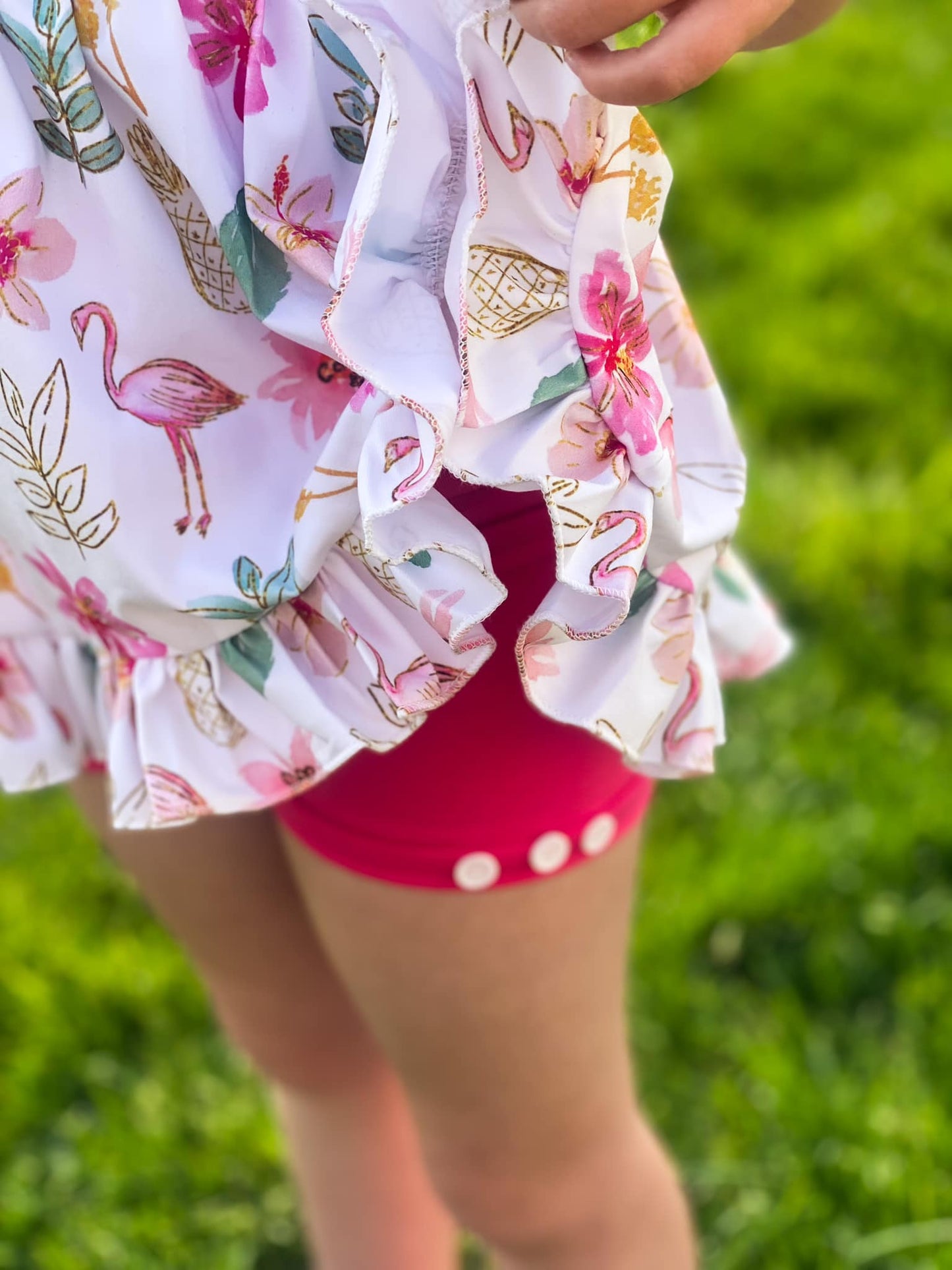 hot pink button shorts