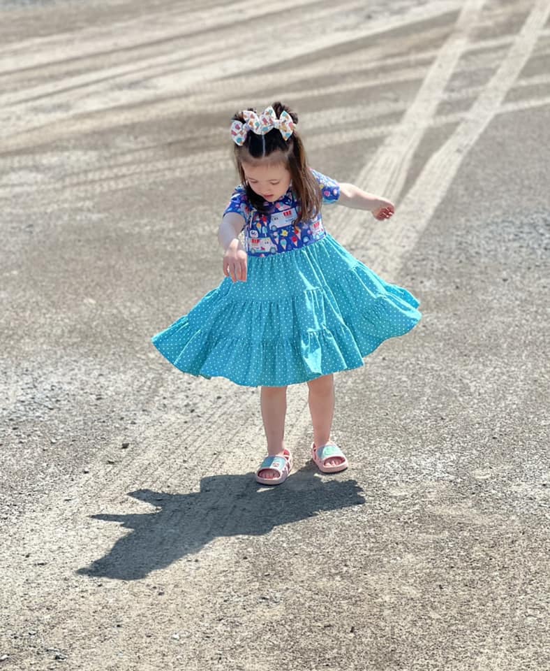 ice cream truck and watermelon polka dot bella twirl dress