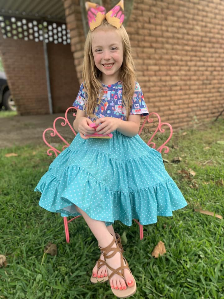 ice cream truck and watermelon polka dot bella twirl dress