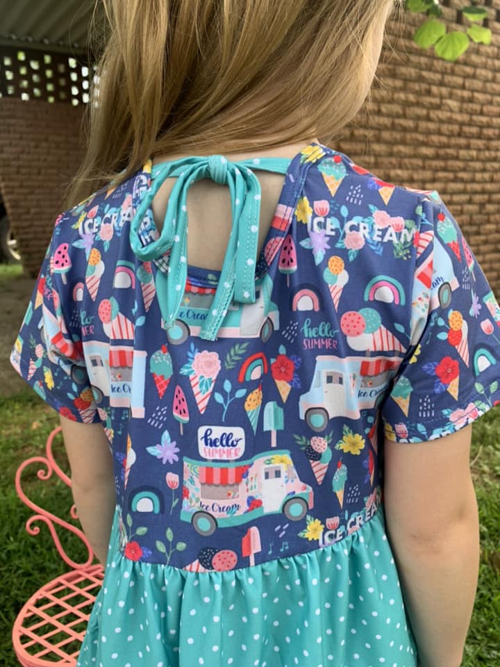 ice cream truck and watermelon polka dot bella twirl dress