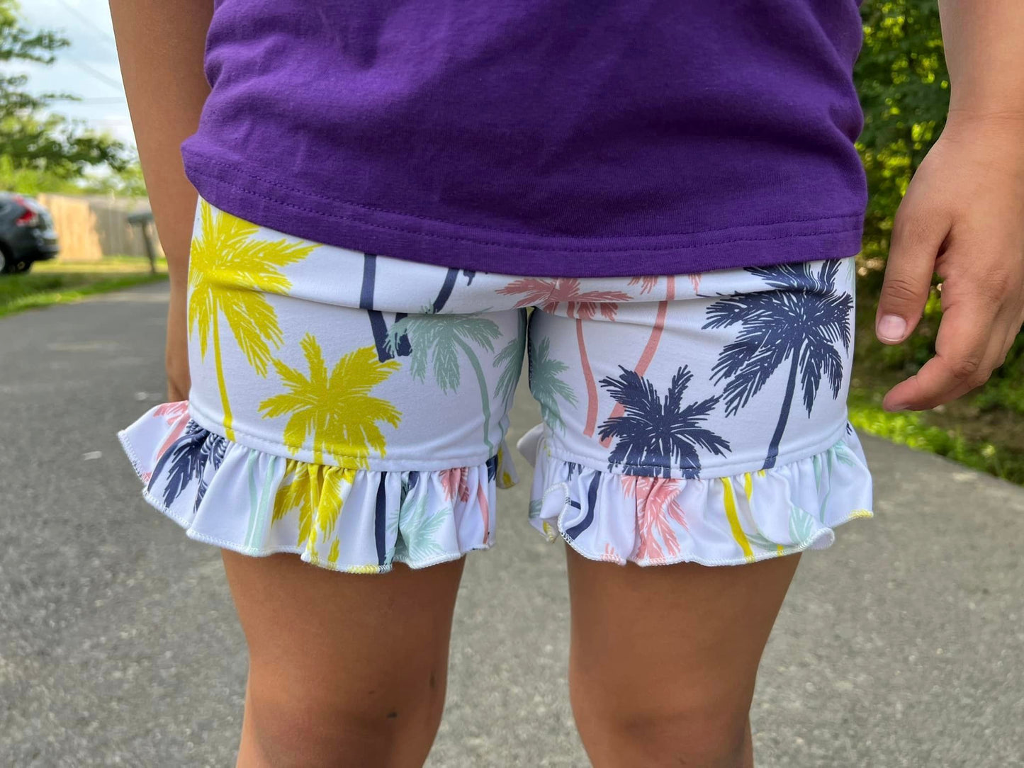 white palm tree shorties