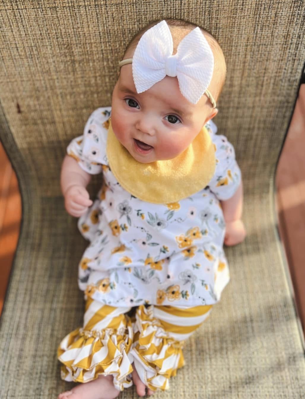 mustard floral allie top