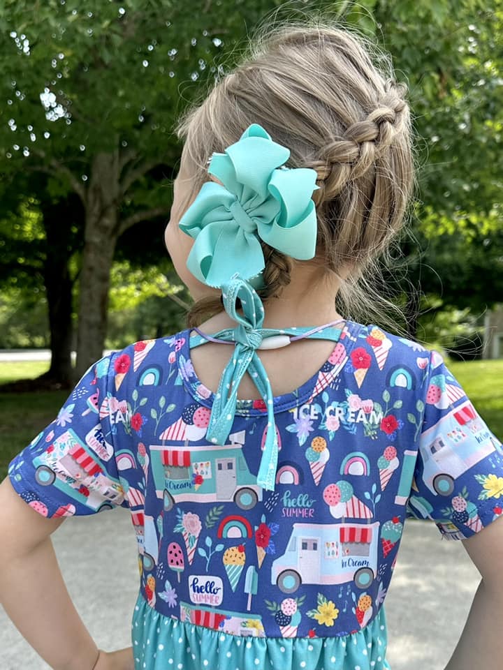 ice cream truck and watermelon polka dot bella twirl dress