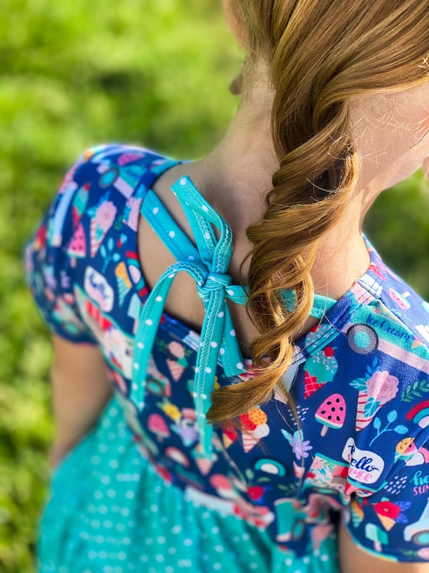 ice cream truck and watermelon polka dot bella twirl dress