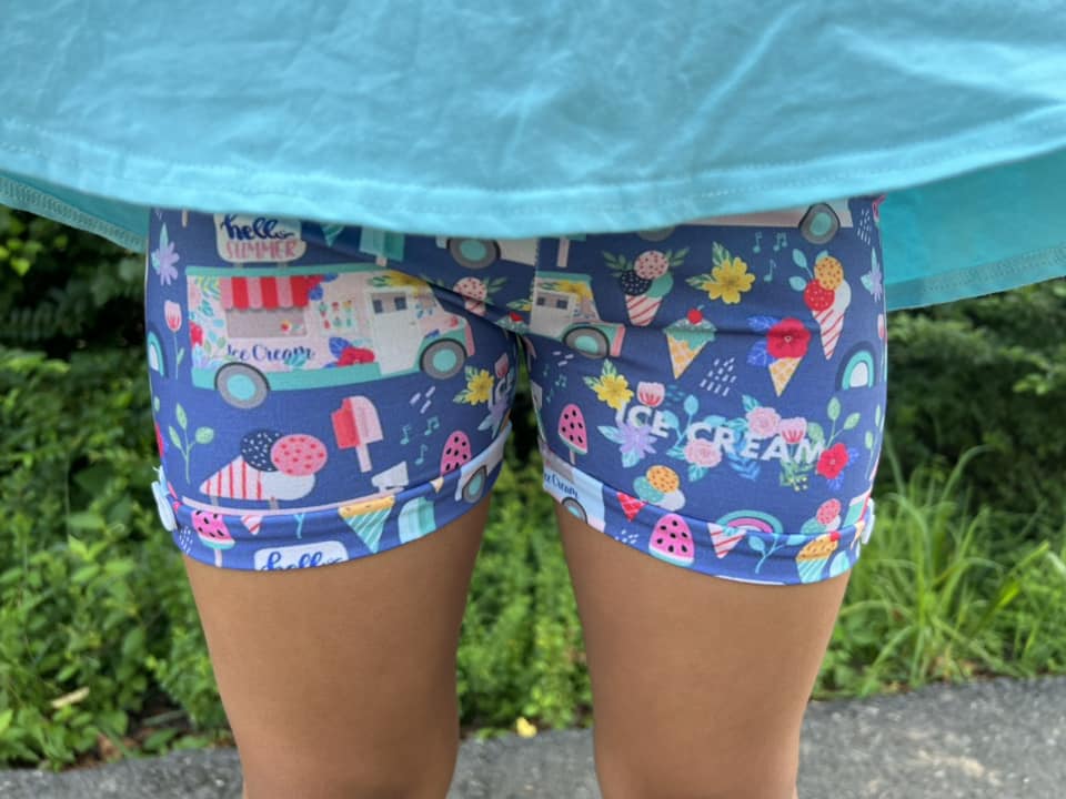 ice cream truck watermelon button shorts