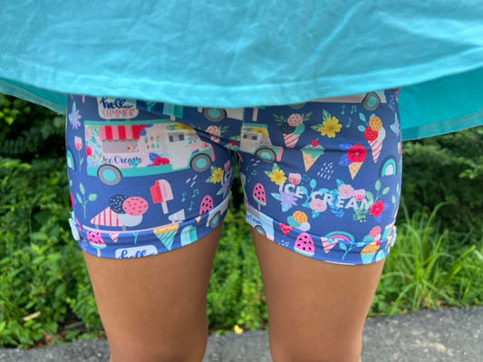 ice cream truck watermelon button shorts