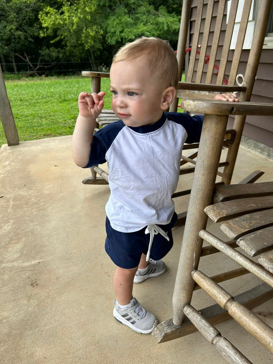 navy/white ss raglan