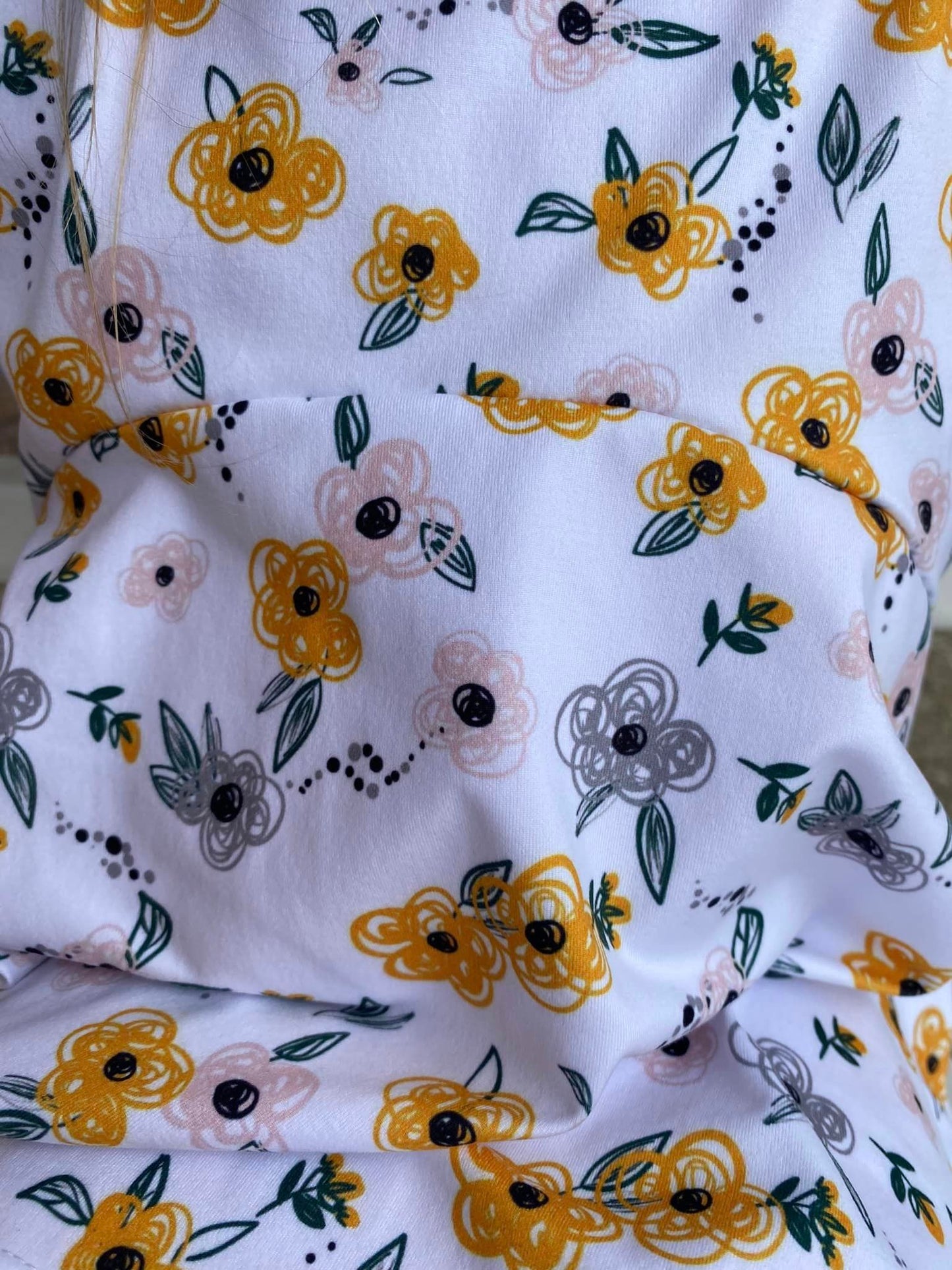 mustard floral allie top