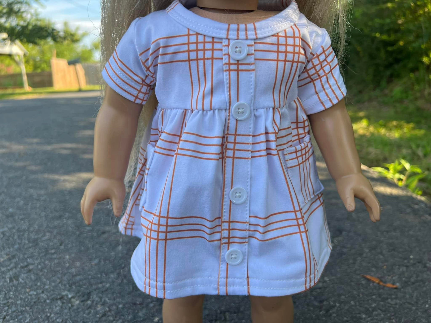 DOLL stripe plaid tinsley dress and flower button shorts set