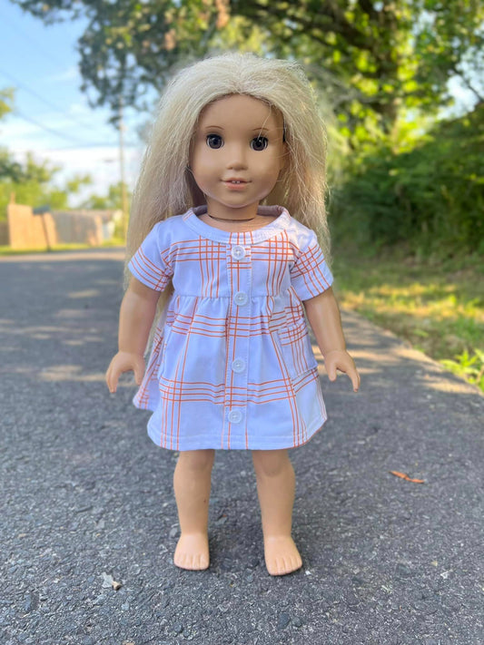 DOLL stripe plaid tinsley dress and flower button shorts set